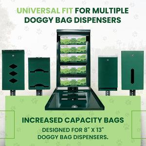 Dog waste bags designed for 8inchesx13inches